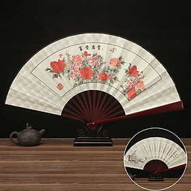 Quạt cổ trang 31cm nan dài in hình phong cảnh