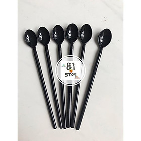 Mua Bộ 10 muỗng nhựa ĐEN sinh tố  cafe cao cấp