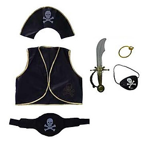 Bộ đồ chơi Halloween Modacore - Những tên cướp biển (gồm 6 món: mũ, áo ghi lê, bịt mắt, thắt lưng, dao, túi nhỏ)