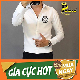 Áo Sơ Mi Nam Kate Dài Tay Phối Vương Miệng Thời Trang Poniva
