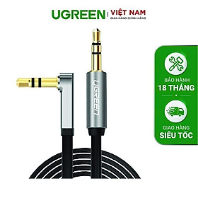 Mua Dây Audio 3.5mm dẹt  mạ vàng 1 đầu vuông 90  TPE dài 2m UGREEN AV119 10599 - Hàng chính hãng