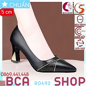 Giày cao gót nữ bít mũi 5p RO492 ROSATA tại BCASHOP kiểu dáng công sở sang chảnh và đẳng cấp - màu đen