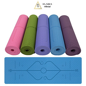 Thảm tập yoga định tuyến 8mm 1 lớp cao cấp , chống trơn trượt , thấm hút mồ hôi, đàn hồi cao , dễ dàng vệ sinh giặt