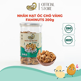 Nhân Hạt Óc Chó Mỹ FAMINUTS Hũ Nắp Nhôm 200g - Hạt Nhập Khẩu