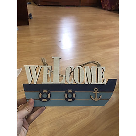 Mua Bảng gỗ tranh gỗ hình chiếc thuyền welcome treo trang trí cửa hàng  quán cafe  shop thời trang