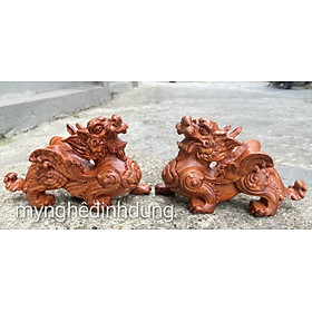 Mua Cặp tỳ hưu phong thủy bằng gỗ hương đá kt 20×12×8cm