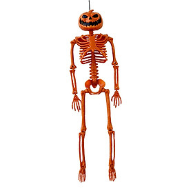 Halloween Skeleton Pumpkin Head Skeleton for Patio Lawn Creepy Carnival