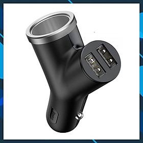 Mua Đen - Bộ tẩu củ sạc nhanh 40W mở rộng 3 in 1 dùng cho xe hơi Baseus Y Type Dual USB thế hệ II hỗ trợ sạc nhanh (40W  3.4A Fast Charge  Intelligent Car charger) - Hàng nhập khẩu