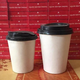 100 cốc giấy giữ nhiệt có nắp 8OZ&12OZ&16OZ