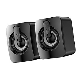 2 Pieces Wired Speakers Volume Control 3D Stereo Sound Surround Desktop Speakers for Phones Home Office