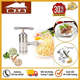 Máy Làm Bún, Mỳ Tươi Tại Nhà Bằng Inox, Tặng Kèm Bộ 5 Size Bún