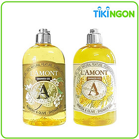 Combo Sữa Tắm L'amont En Provence Almond Shower Gel + Mimosa Shower Gel (Hương hoa Mimosa) 500ml/chai