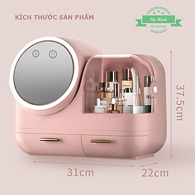 Mua Kệ đựng đồ trang điểm  Hộp đựng mỹ phẩm nhập khẩu Kèm gương  đèn LED - Hàng cao cấp