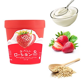 Combo 2 hũ Kem Dưỡng Thể Trắng Da Hasi Chiết xuất Sữa Chua & Dâu - Whitening Yogurt Lotion With Strawberry & Oat Extract