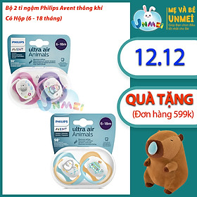 Hộp 02 ty ngậm Philips AVENT Ultra Air hình thú cho bé 6-18