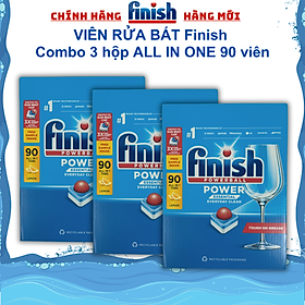 Combo 3 hộp Viên rửa bát Finish All in one 90 viên
