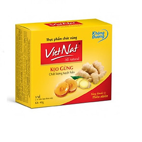 Kẹo ngậm ho thảo mộc Gừng Vietnat không đường -Hỗ trợ tiêu hóa, giảm ho (hộp 20 viên)