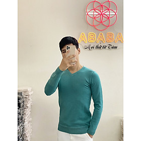 Áo len nam cổ tim ABABA, áo len dệt kim trơn Hàn Quốc chất liệu mềm mịn, không xu kiểu dáng Hàn Quốc - ABA-TIMM9