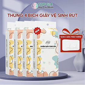Mua Giấy Treo Đa Năng  khăn giấy treo tường Top Gia thùng 6 bịch đa sắc làm từ bột gỗ nguyên chất  1280 tờ 4 lớp dai  dày dặn caop cấp