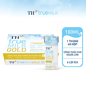 Thùng 48 hộp sữa tươi tiệt trùng vị tự nhiên TH true MILK GOLD dành cho người lớn tuổi 180 ml (180ml x 48)