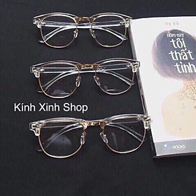 Kính trong suốt nửa viền gọng nhựa thời trang