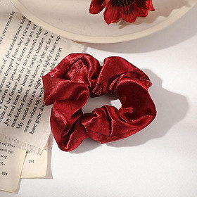 Dây buộc tóc vòng tròn to Scrunchies lụa bóng sang mịn HD45