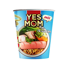 Thùng 24 ly Mì Sườn Heo Yes Mom Có Xúc Xích 76g ly