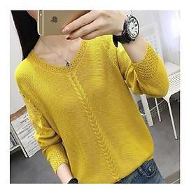 Aó len thêu hoa cực sang GD44677