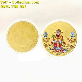 Móc Khóa - Dây Treo - Đồng Xu Thần Tài In Màu, đường kính: 4cm