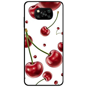 Ốp lưng dành cho Xiaomi Poco X3 mẫu Cherry Nền Trắng