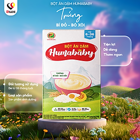 Bột Ăn Dặm Humababy Vị Trứng Bí Đỏ - Bó Xôi - Hộp 10 Gói x 25g