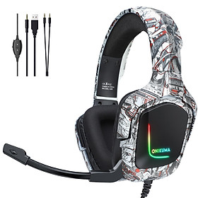 Mua Combo Onikuma 14 (Tai Nghe K20 Camouflage White + Bàn Phím G38 Wired RGB White + Chuột CW917 2.4G Wired White) - Hàng Chính Hãng