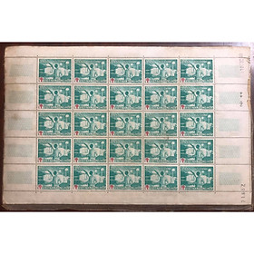 Bloc tem sống Việt Nam xưa nguyên khối 50 con tem chân dung người dân sưu tầm