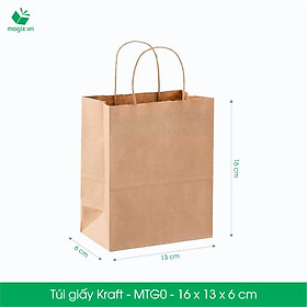 MTG0 MTG0T - 16x13x6 cm - Combo 100 túi giấy Kraft Nhật cao cấp