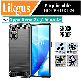 Ốp lưng chống sốc vân kim loại cho Oppo Reno 7z / Reno 8z hiệu Likgus (chuẩn quân đội, chống va đập, chống vân tay) - Hàng nhập khẩu