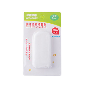 6 Pcs Baby Cleaning Finger Brush Finger-cot Gauze Cotton Cleaning Brushes Soft Gauze Clean Oral Hygiene Brush Finger
