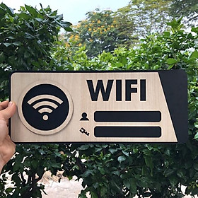 Bảng gỗ khắc tên thông tin wifi 18x25cm mẫu mới Mẫu VIAN113