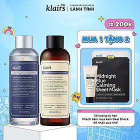Combo nước hoa hồng Dear Klairs 1 Unscented Toner 180ml + 1 Facial Toner 180ml