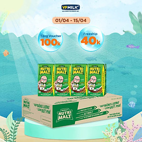 Sữa Ca Cao Mầm Lúa Mạch Đen – VPMilk Nutrimalt Hộp 110ml (Thùng 48 Hộp)