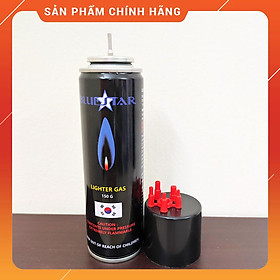 Bình Gas Bơm Bật Lửa Blue Star Chuyên Dụng Tặng Kèm 5 Đầu Bơm - Loại 150g