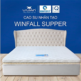 Mua Nệm Cao Su Nhân Tạo 1 Viền Winfall Super Vivian (1.6 x 2.0 x 0.2 m) - Màu Trắng Chần Họa Tiết Ngẫu Nhiên