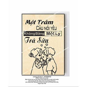 Mua Tranh Trang Trí Quán Trà Sữa  Coffee Bằng Gỗ Giá Rẻ