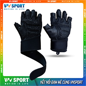 Găng Tay Tập Gym VNS003, Găng Tay Cao Cấp Có Dây Quấn Trợ Lực Cổ Tay, Thiết Kế Đẹp, Lót Tay Êm Có Độ Bám Cao, Mềm Mại - Thoáng Khí