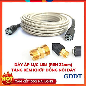 Mua Dây rửa xe 15m áp lực cao tặng kèm khớp đồng nối dây
