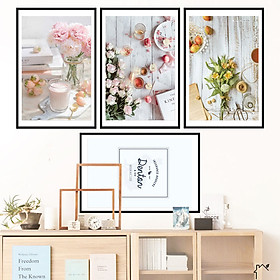 Decal trang trí chất liệu PVC loại 1 dày dặn, sắc nét, trang trí phòng khách, quán cafe-Khung ảnh hồng-LV24