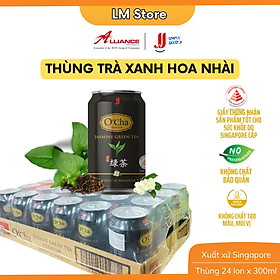 (Chính hãng) Thùng T rà Xanh Hoa Nhài JJ (24 Lon x 300ml) - Thương hiệu Singapore