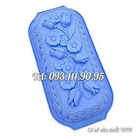 Mua Khuôn silicon làm đế bánh  rau câu  bánh mì hình chữ nhật các loại hoa - Loại 32 cm - Mã số 1127