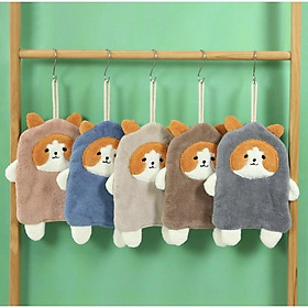 Khăn Lau Tay Có móc treo, dùng Nhà Bếp Phòng Khách Phòng Tắm , Mềm Mại Thấm Hút Nước, Size 25X16Cm