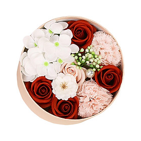 Soap Rose Flower Box Floral Simulated Flowers Ornament for Thanksgiving Gift