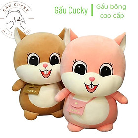 GẤU BÔNG Sóc Béo Đeo Túi Dễ Thương siêu to khổng lồ 90cm